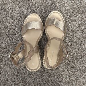 Marc Fisher Metallic Gold Wedge Sandals